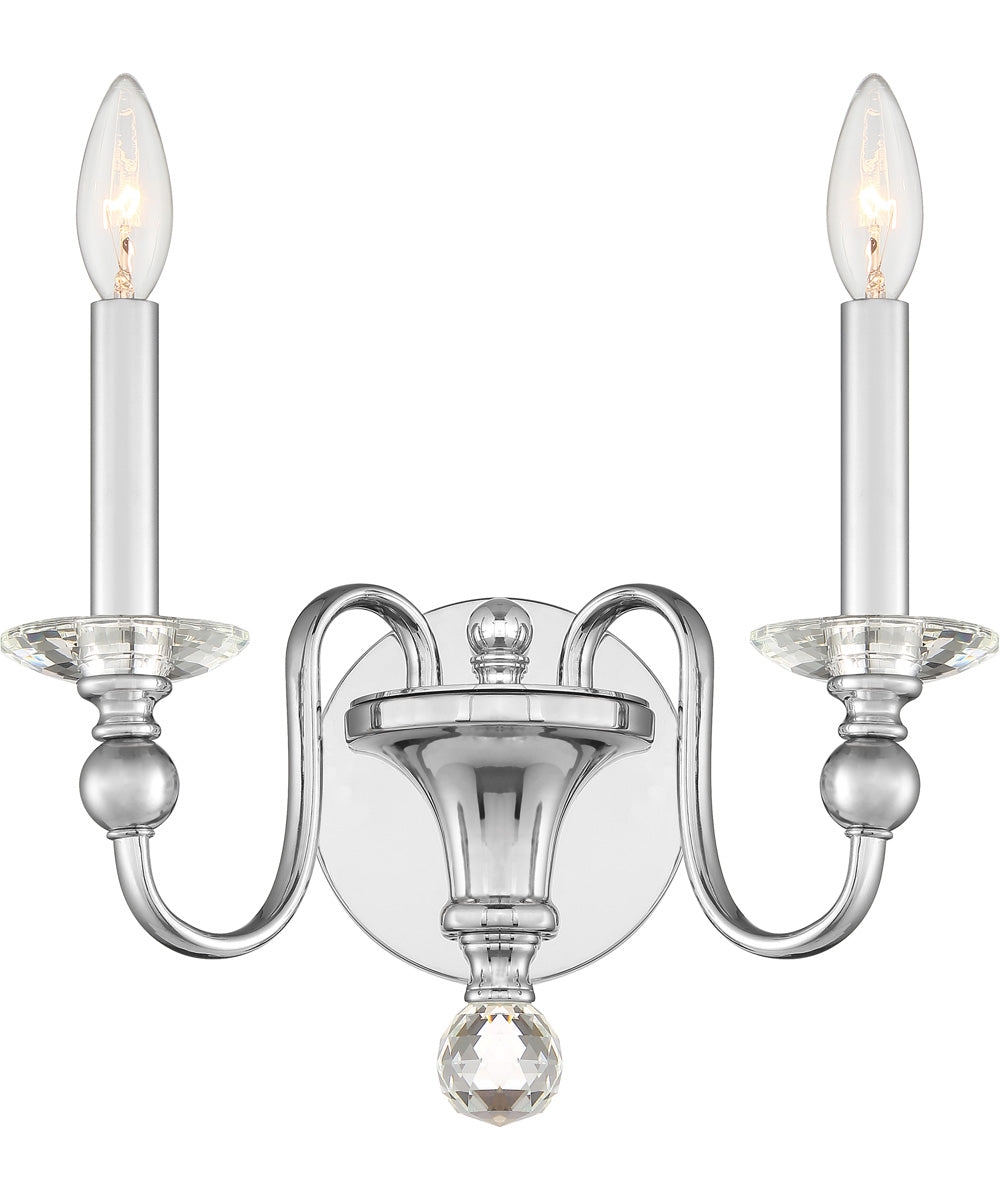 Mila Small 2-light Wall Sconce Polished Chrome