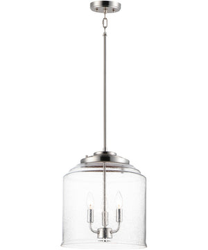 14"W Acadia 3-Light Pendant Satin Nickel