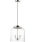 14"W Acadia 3-Light Pendant Satin Nickel