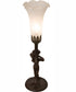 15" High White Tiffany Pond Lily Nouveau Lady Accent Lamp