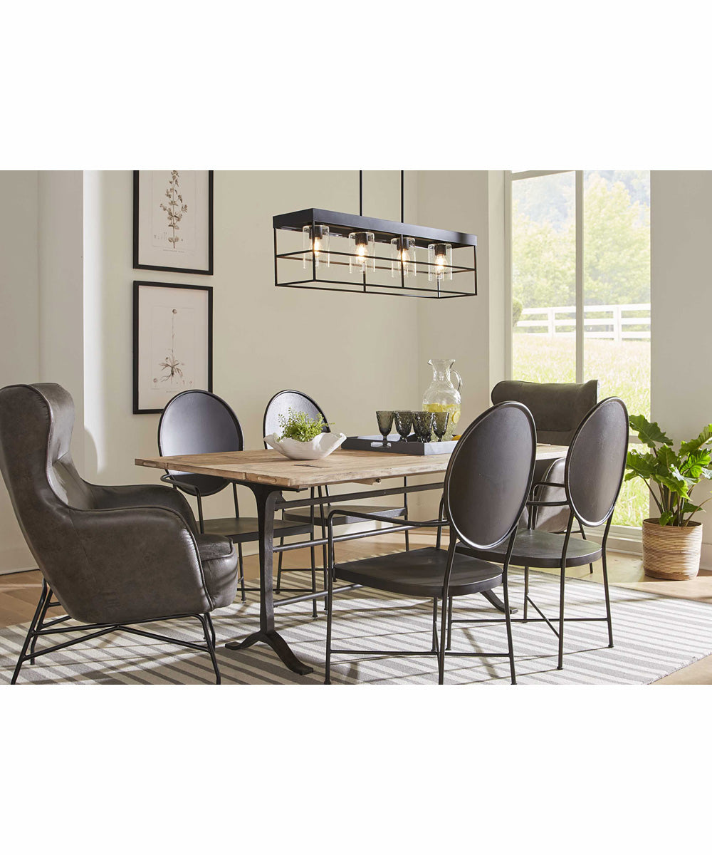 Burgess 4-Light Modern Farmhouse Island Light Matte Black