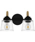 Seabreeze Medium 2-light Bath Light Matte Black