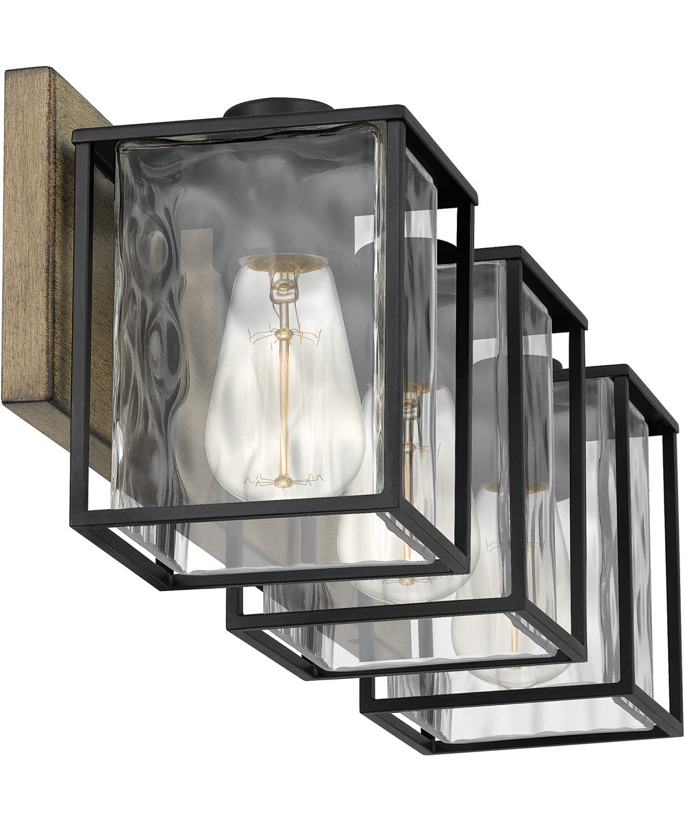 Holsten Large 3-light Bath Light Matte Black