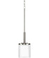 Mast 1-Light Clear Glass Coastal Mini-Pendant Light Brushed Nickel