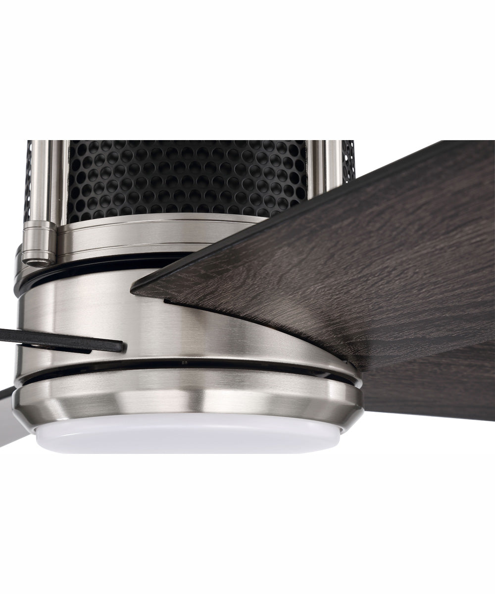 56" Gregory 1-Light Ceiling Fan Brushed Polished Nickel / Flat Black