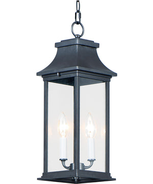 7"W Vicksburg 2-Light Outdoor Hanging Lantern Black