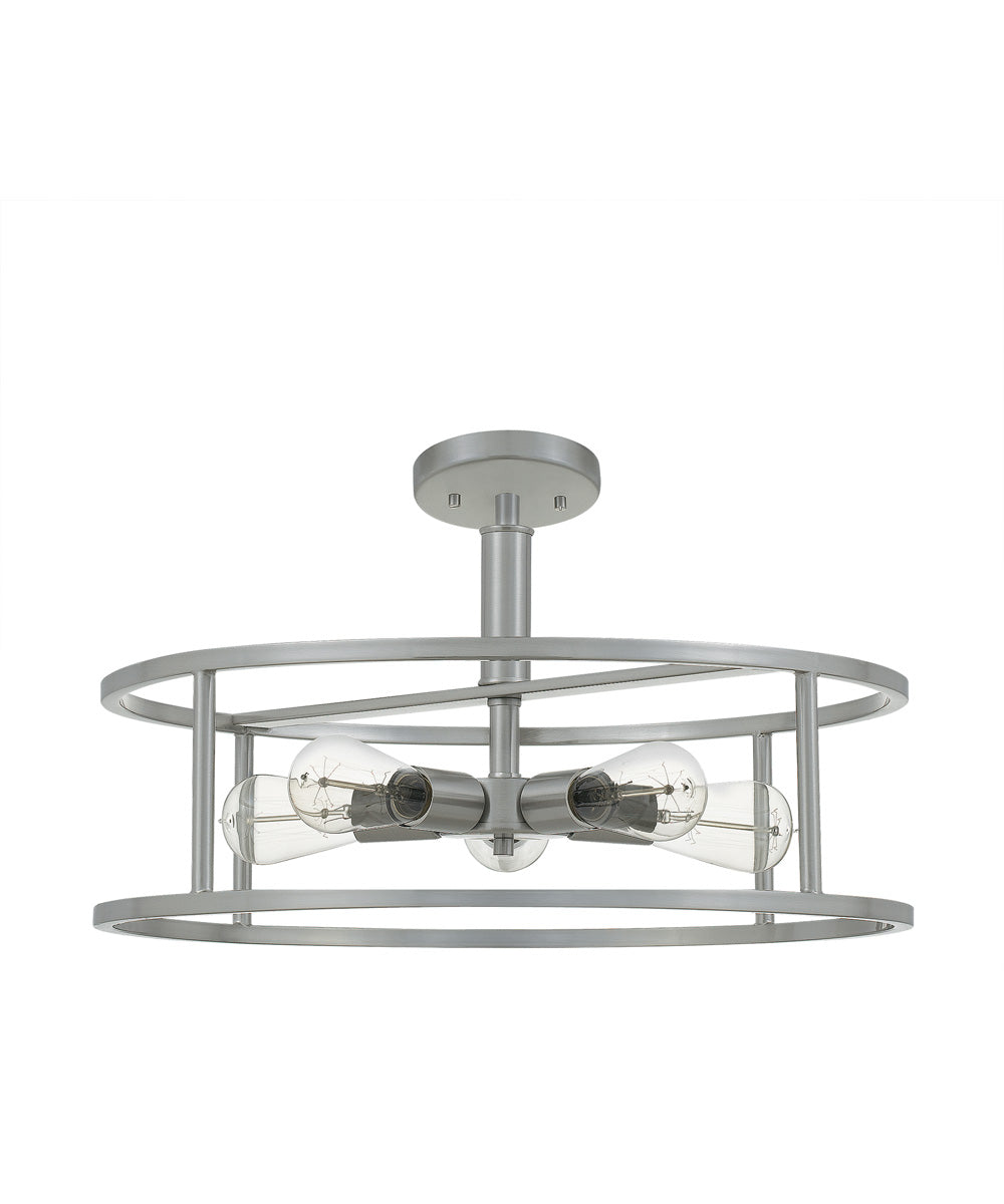 New Harbor 5-light Semi Flush Mount Brushed Nickel