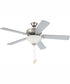 52" Decorator's Choice 2-Light Ceiling Fan Brushed Polished Nickel