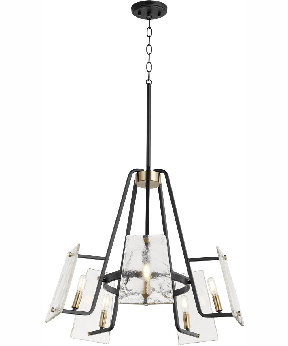 Tioga 5-light Chandelier Textured Black w/ Aged Brass