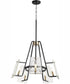 Tioga 5-light Chandelier Textured Black w/ Aged Brass