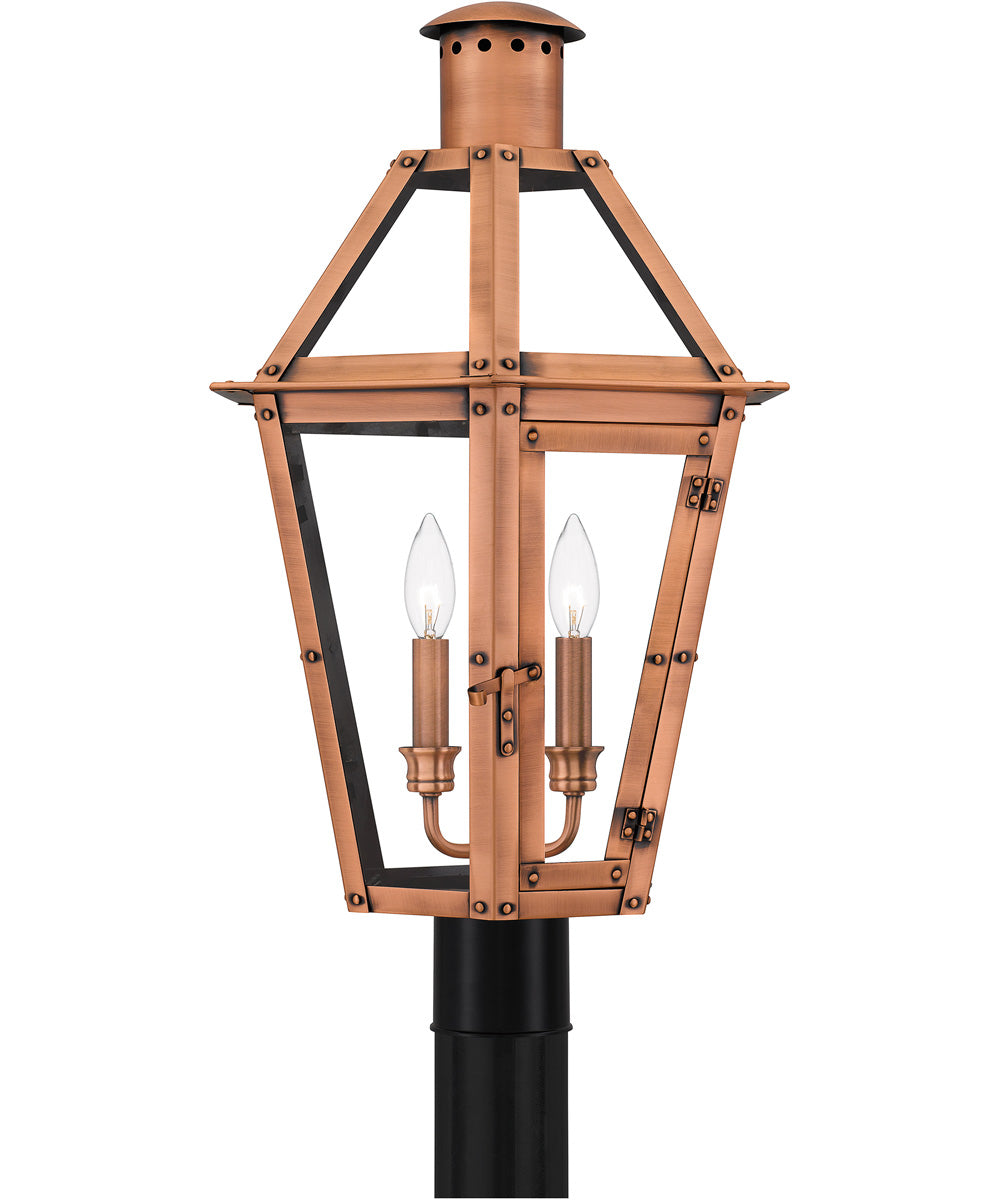 Burdett Large 3-light Outdoor Post Light Aged Copper