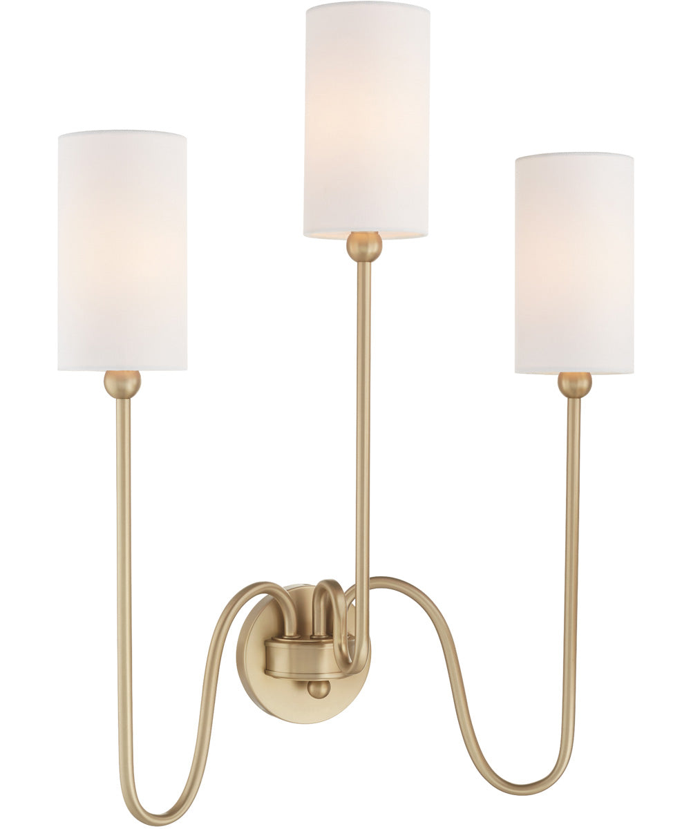 Tamara Day's Charlotte 3-light Wall Mount Light Fixture Aged Brass