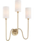 Tamara Day's Charlotte 3-light Wall Mount Light Fixture Aged Brass