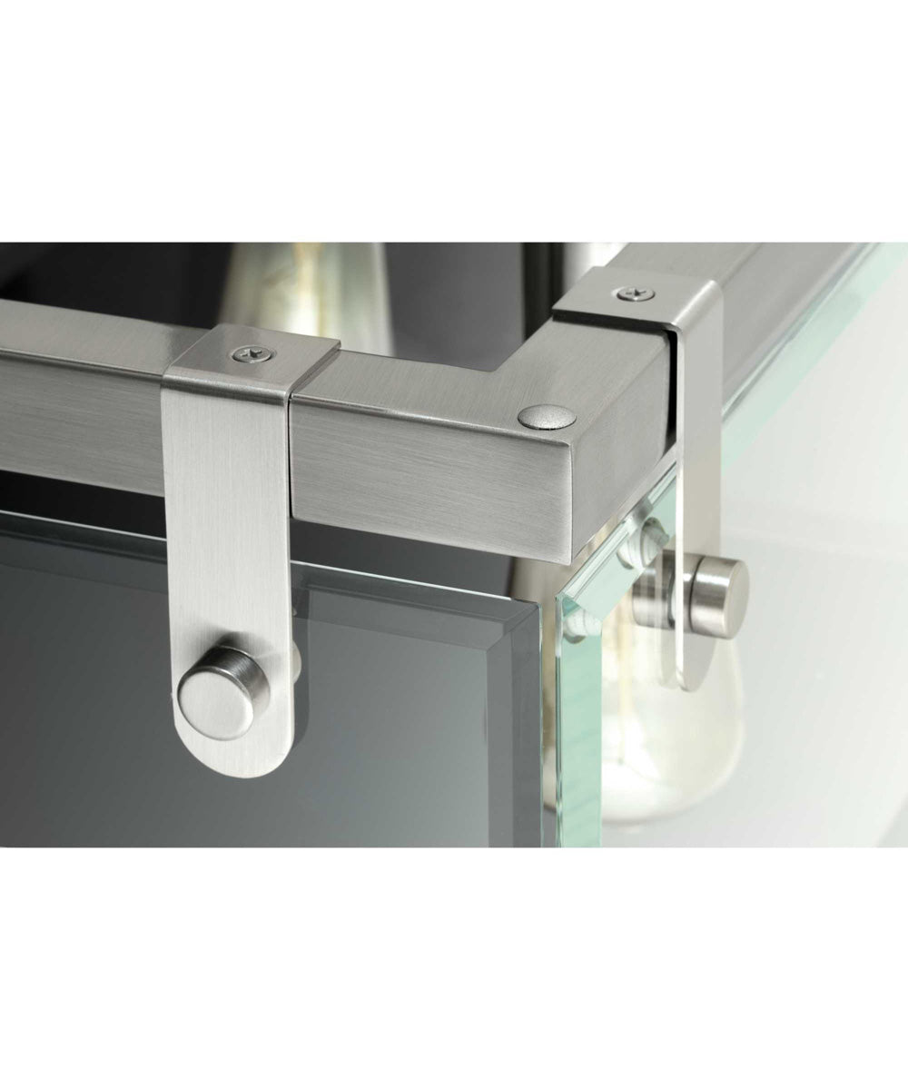 Glayse 2-Light Clear Glass Luxe Bath Vanity Light Brushed Nickel