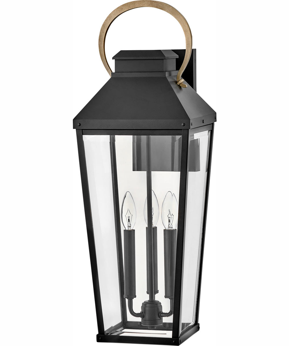 Dawson 3-Light Large Wall Mount Lantern in Black