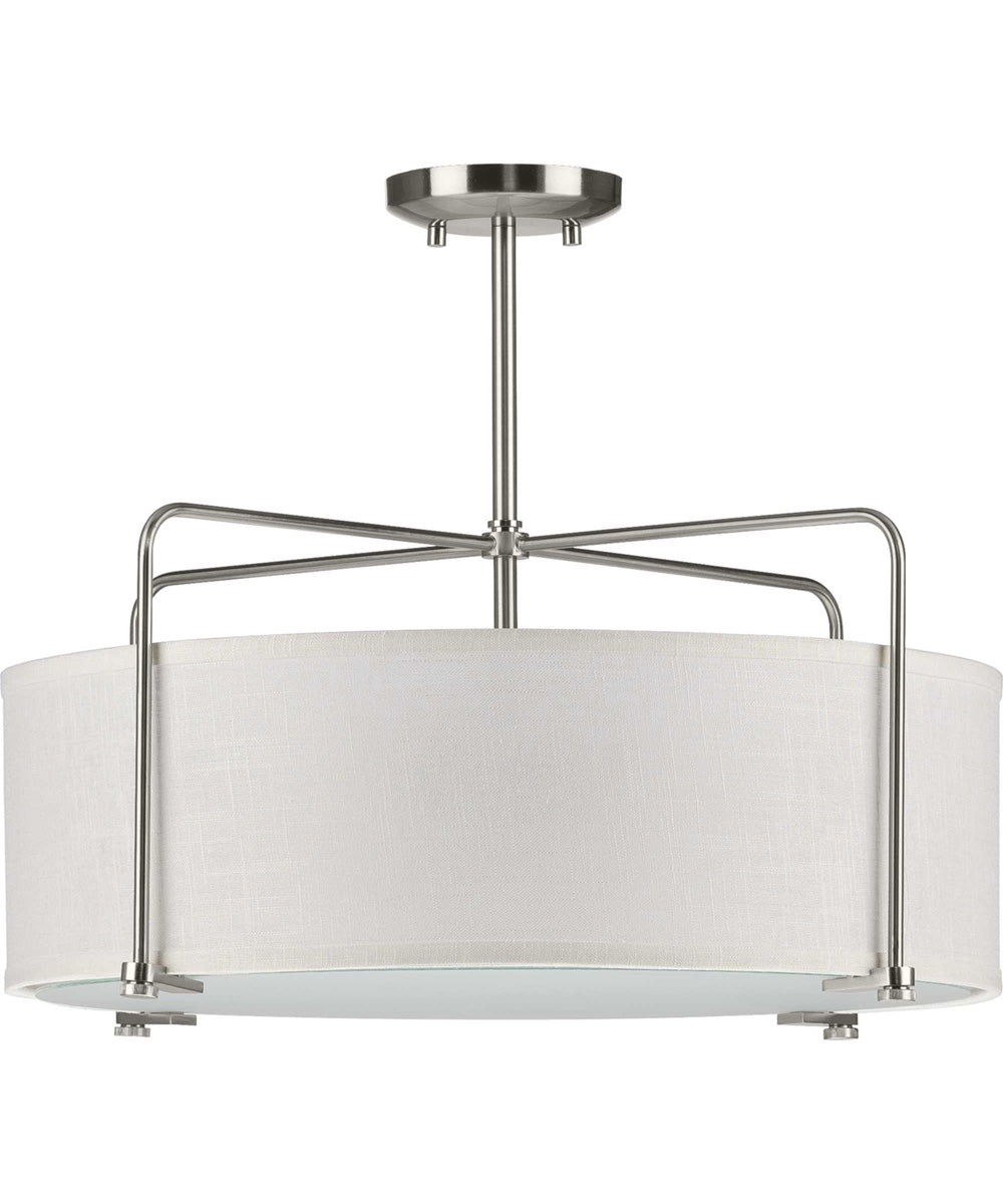 Kempsey 3-Light Semi-Flush Convertible Brushed Nickel