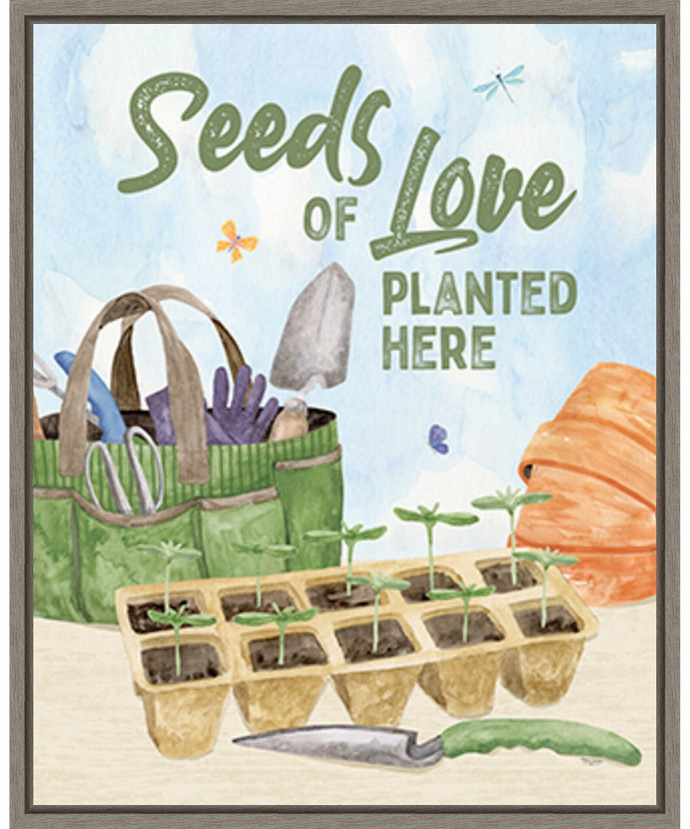 Framed Spring In My Garden XXIII by Tara Reed Canvas Wall Art Print (23  W x 28  H), Sylvie Greywash Frame