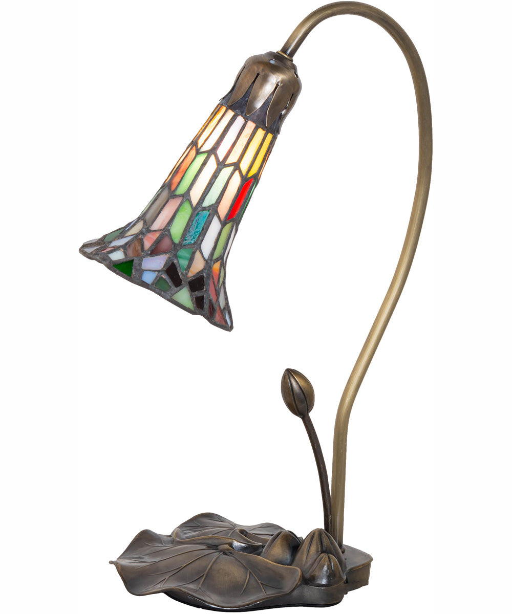 16" High Stained Glass Pond Lily Accent Lamp