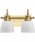 Preston 2-Light Coastal Bath Vanity Light Vintage Brass