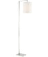 Mori 1-Light Floor Lamp Brushed Nickel/White Linen Fabric