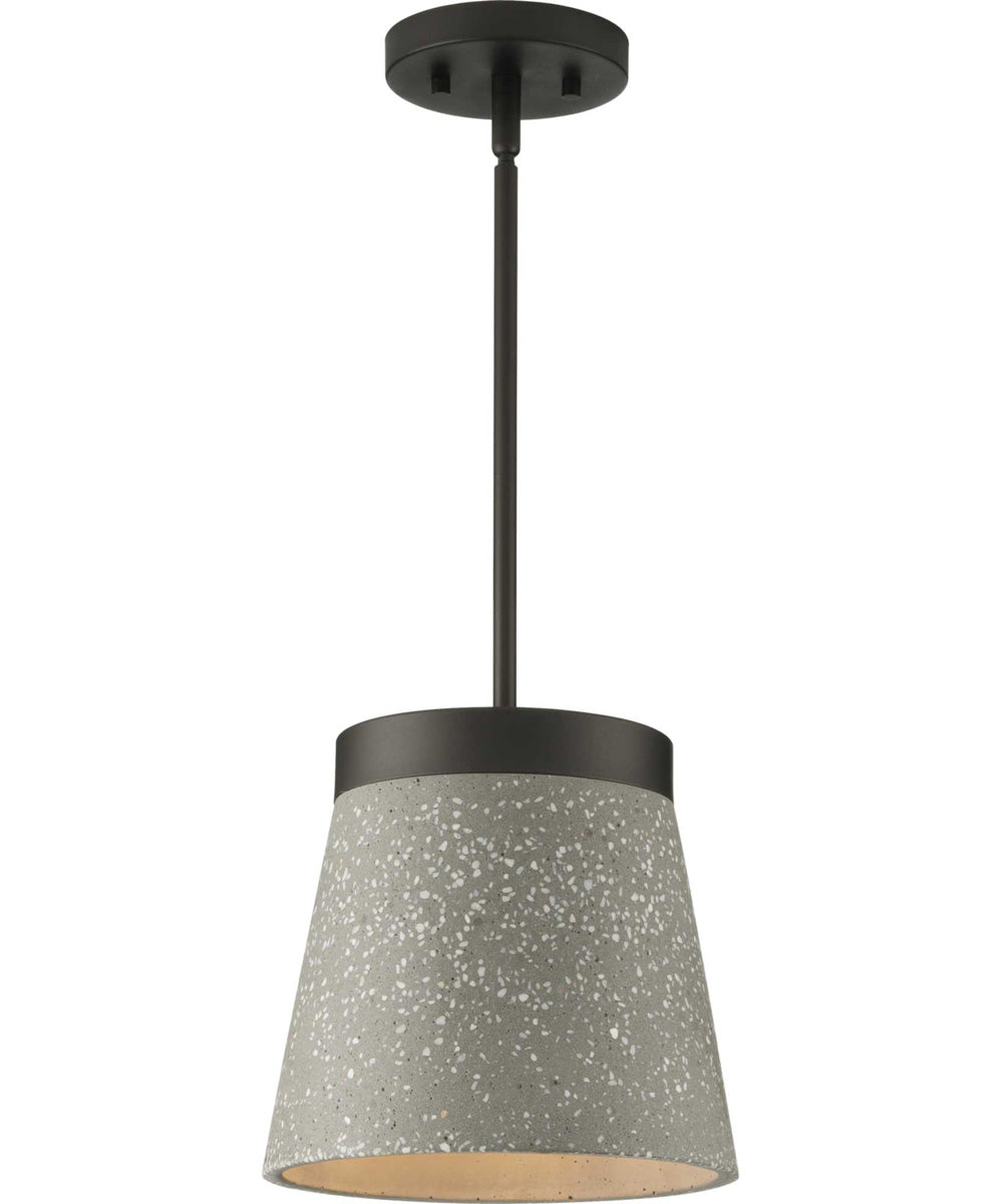 Terrazzo 1-Light Grey Terrazzo Hanging Pendant Light Graphite