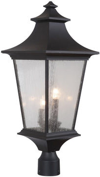 25"H Argent II 3-Light Outdoor Post Light Midnight