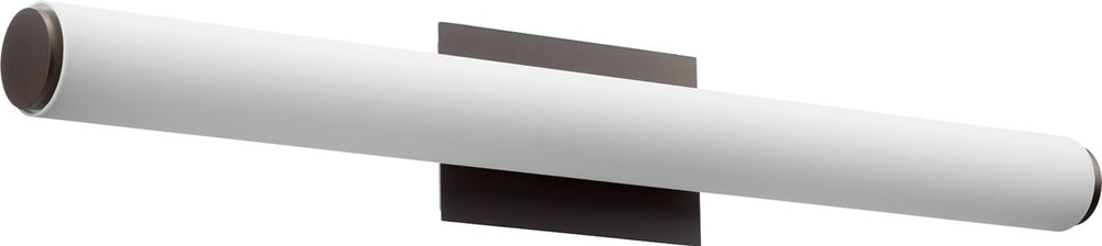 35"W 2-light LED Bath Vanity Light Oiled Bronze w/ Matte White Acrylic