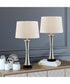 Gavino 2-Light 2 Pack-Table Lamp Brushed Nickel/Black/Fabric Shade With Usb