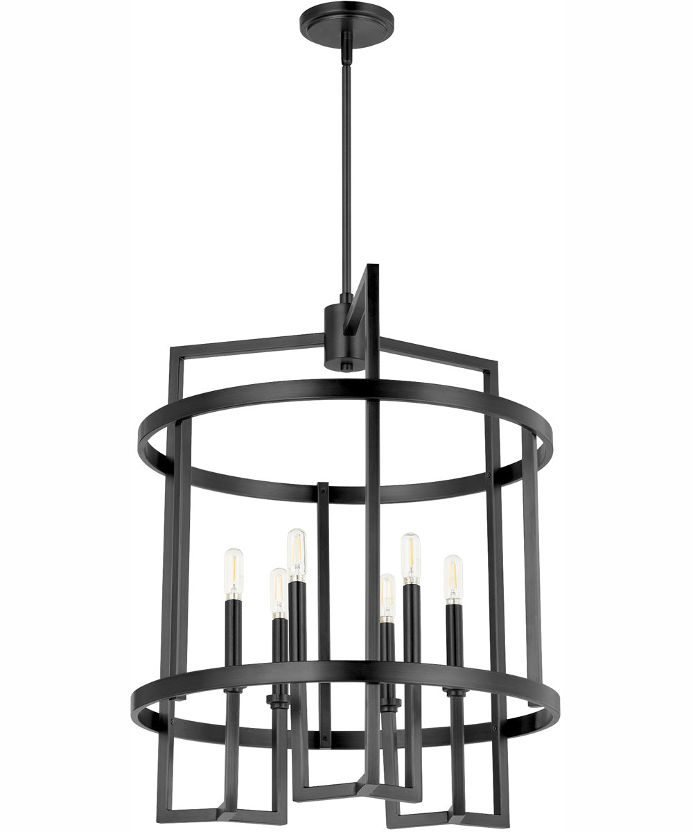 Merrick 6-light Entry Foyer Hall Chandelier Matte Black