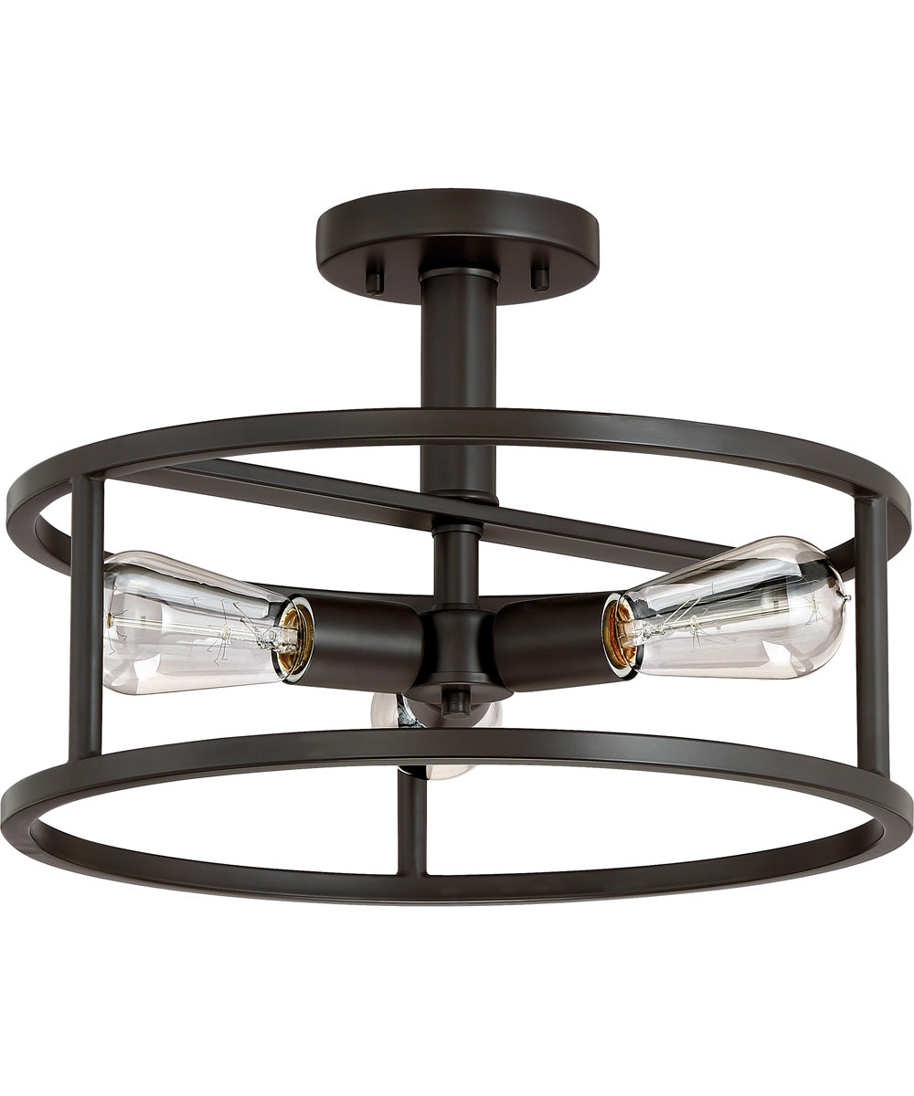 New Harbor 3-light Semi Flush Mount Western Bronze