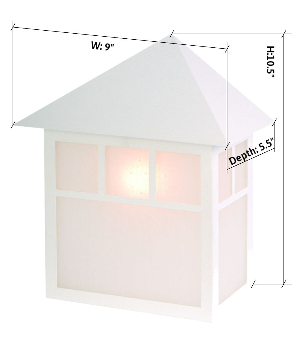 11"H Artisan 1-Light Textured White Pocket Outdoor Wall Light