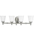 Victorian 4-Light White Opal Glass Farmhouse Bath Vanity Light Brushed Nickel