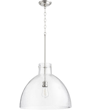 19"W 1-light Pendant Satin Nickel