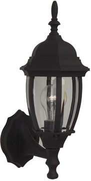 16"H Bent Glass 1-Light Outdoor Wall Light Matte Black