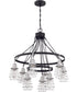 Thatcher 9-Light Down Chandelier Flat Black/Brushed Polished Nickel
