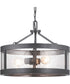 Gresham 3-Light Semi-Flush Convertible Graphite