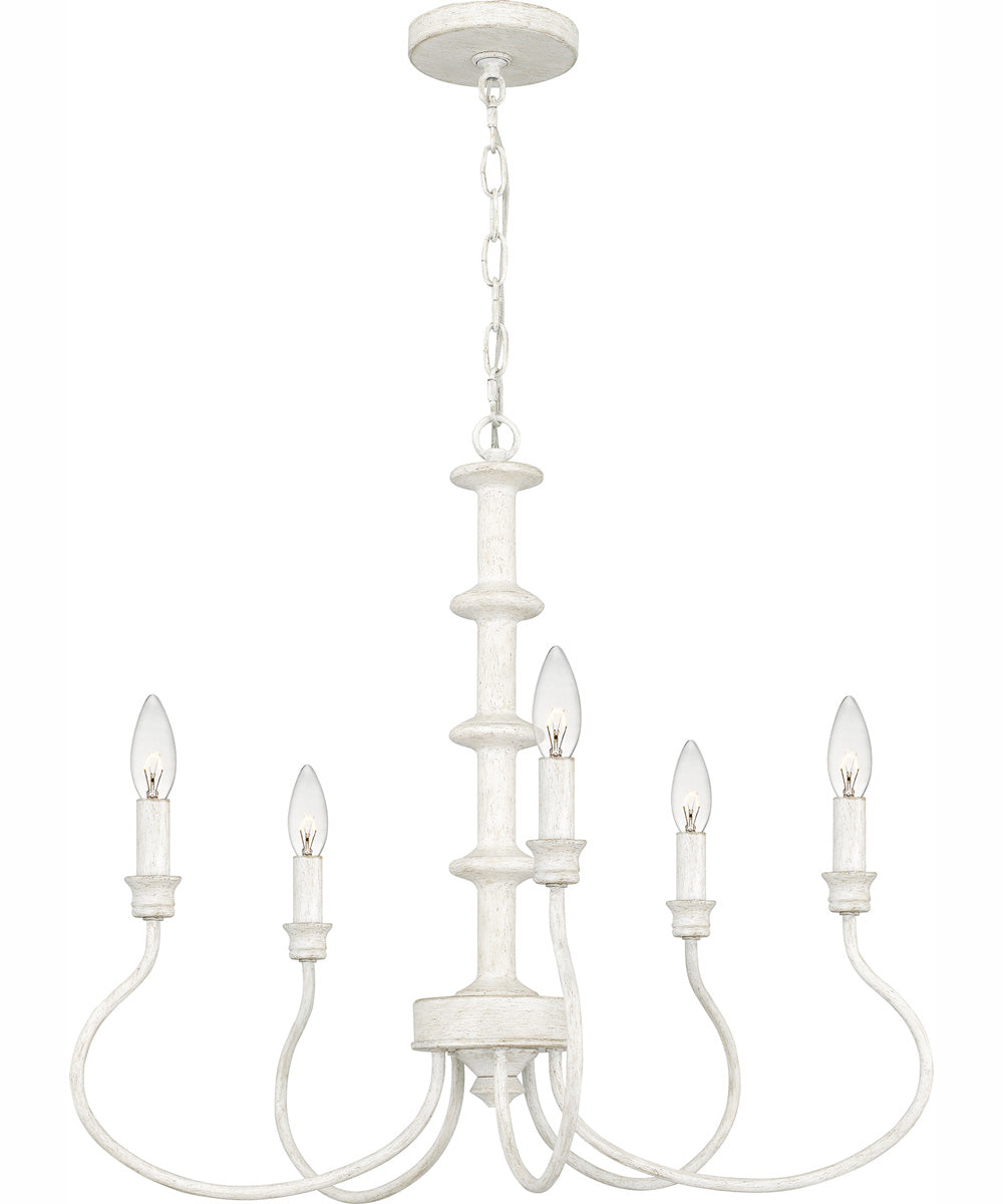 Adela 5-light Chandelier Antique White