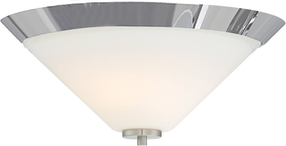 17"W Nome 2-Light Close-to-Ceiling Brushed Nickel