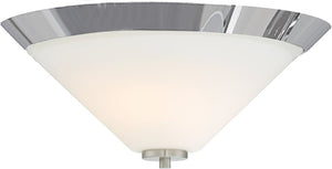 17"W Nome 2-Light Close-to-Ceiling Brushed Nickel