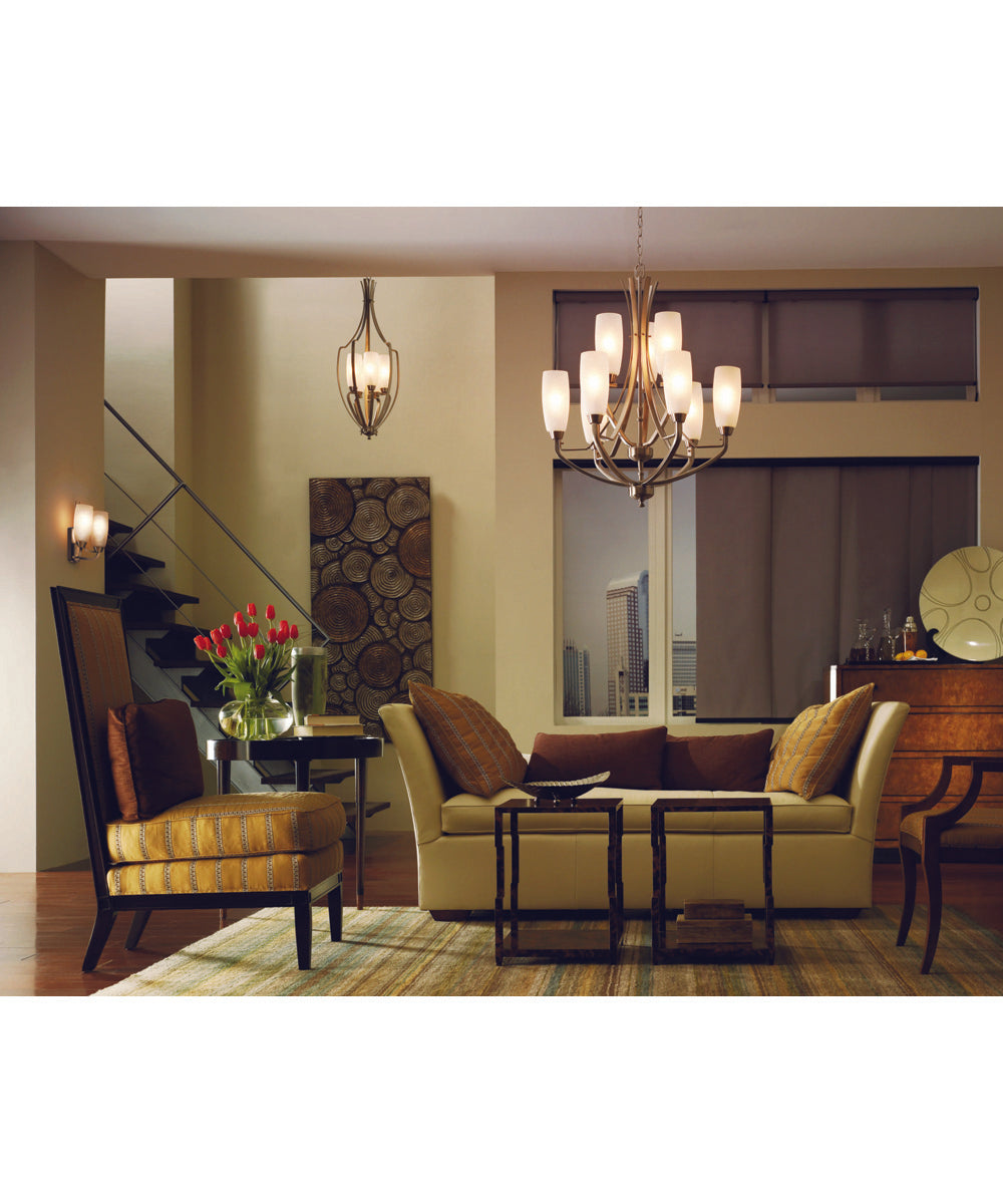 Wisten 2-Light Etched Glass Modern Bath Vanity Light Brushed Nickel