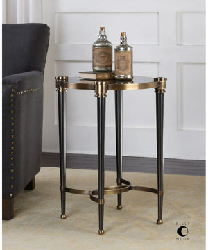 25"H Thora Brushed Black Accent Table
