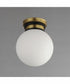 San Simeon 1-Light LED Flush Mount Black / Natural Aged Brass
