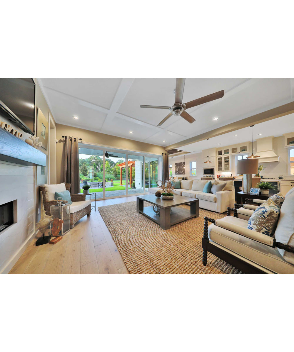 Ellwood 68" Carved Wood Blade Brushed Nickel