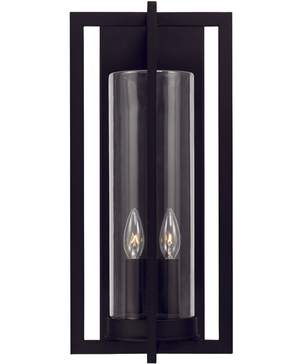 Kent 2-Light Outdoor Wall-Lantern Rain or Shine - Black