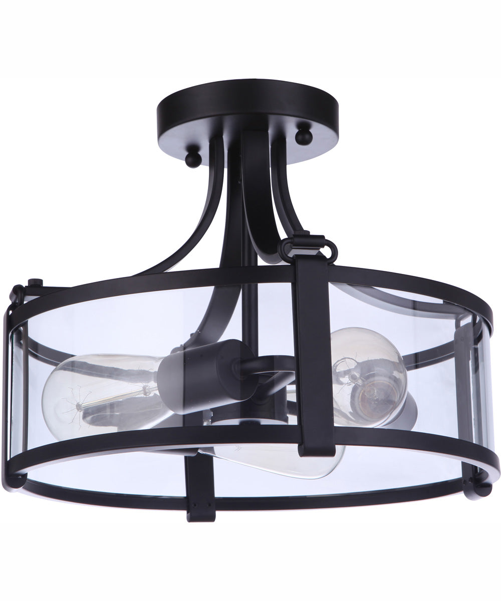 Elliot 3-Light Semi Flush Flat Black