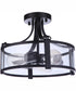 Elliot 3-Light Semi Flush Flat Black