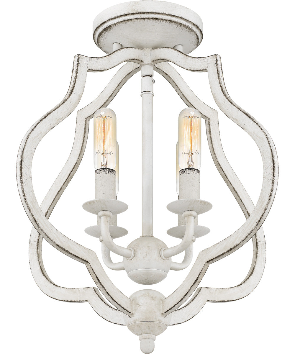 O'Keefe 4-light Semi Flush Mount Antique White