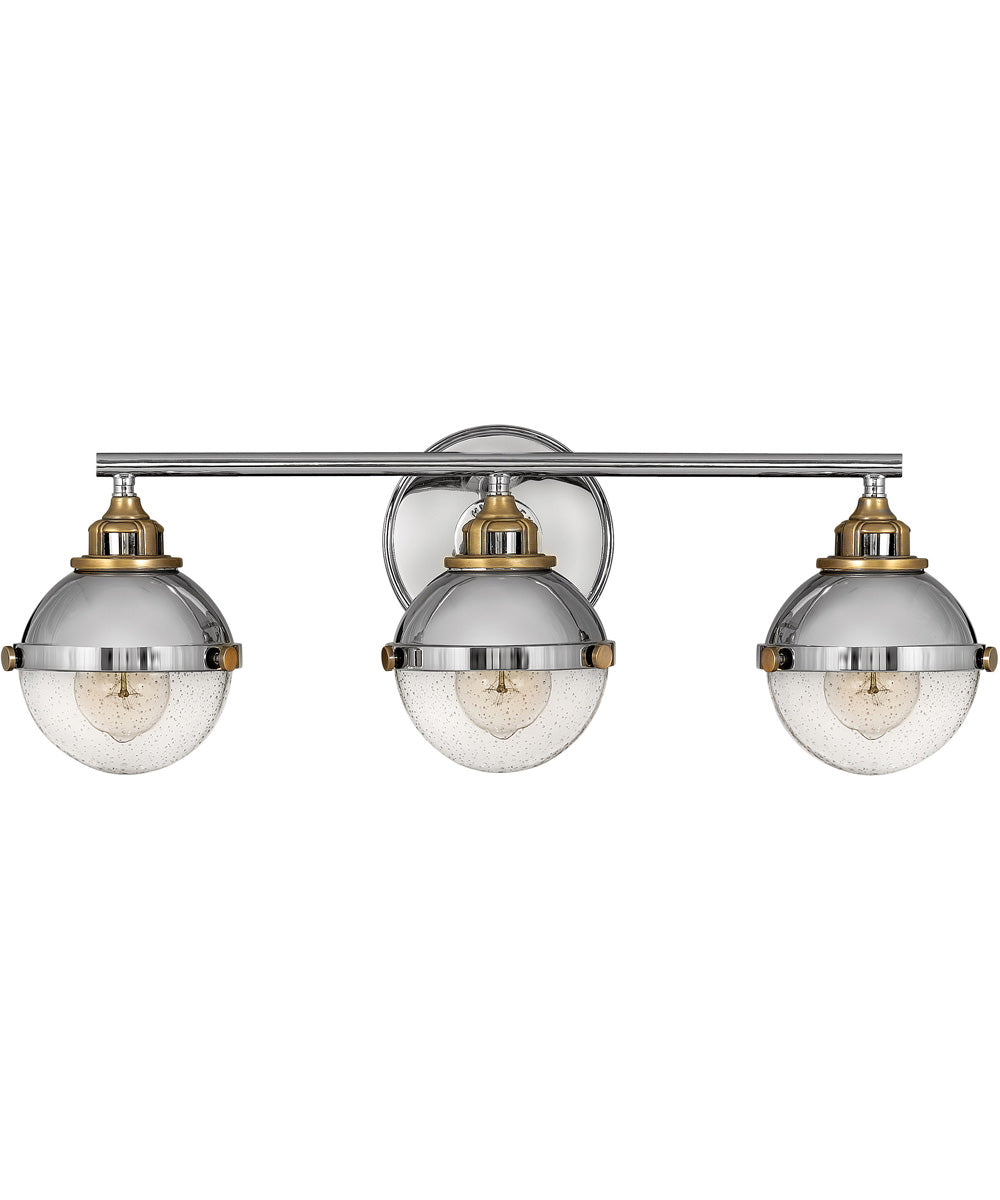 Fletcher 3-Light Three Light Vanity in Polished Nickel