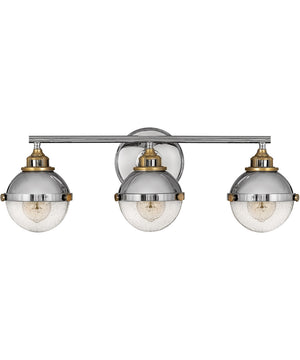 Fletcher 3-Light Three Light Vanity in Polished Nickel