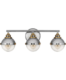 Fletcher 3-Light Three Light Vanity in Polished Nickel